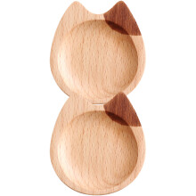 2Pcs Wood Cat Style Small Appetizer Plates Serving Dish