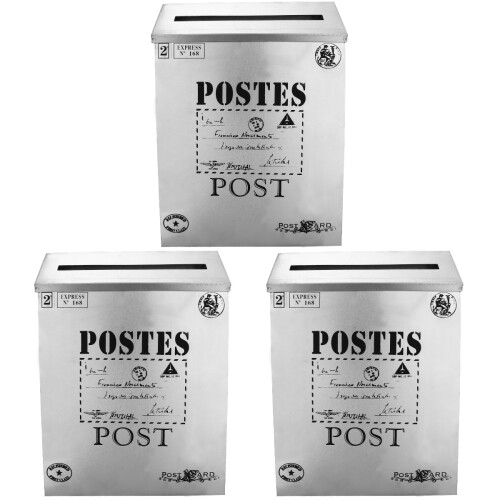 3Pcs Silver Newspaper Case Decor Practical Letter Box for Photo Props 1