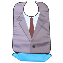 Household Elderly Bib 1pcs Grey Color For Easy Cleaning And