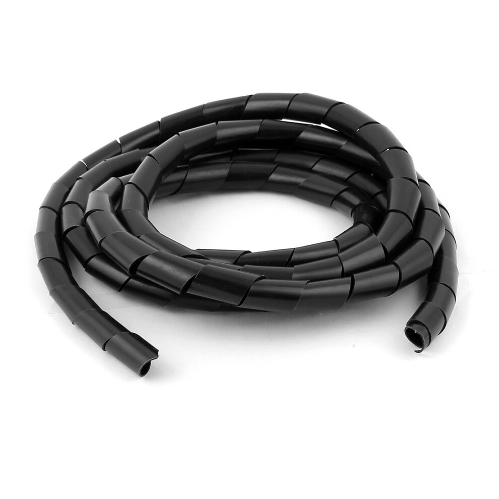 Cable Management Sleeve Spiral Wrap 2.6M Black Polyethylene Wire Organizer For Home And Office 9053599976554