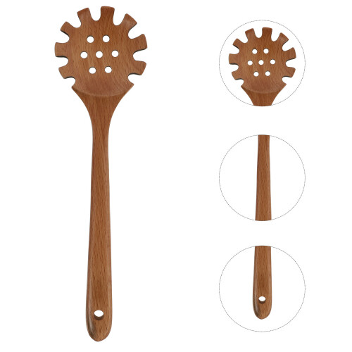 1Stk Holz-Siebkelle Braun – Hitzeschutz, Praktisch, Langlebig 2