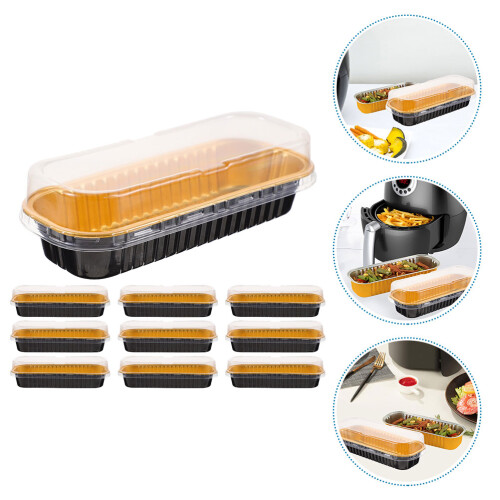 10Pcs Thickened Aluminum Foil Cake Baking Boxes with Assorted Colors 2