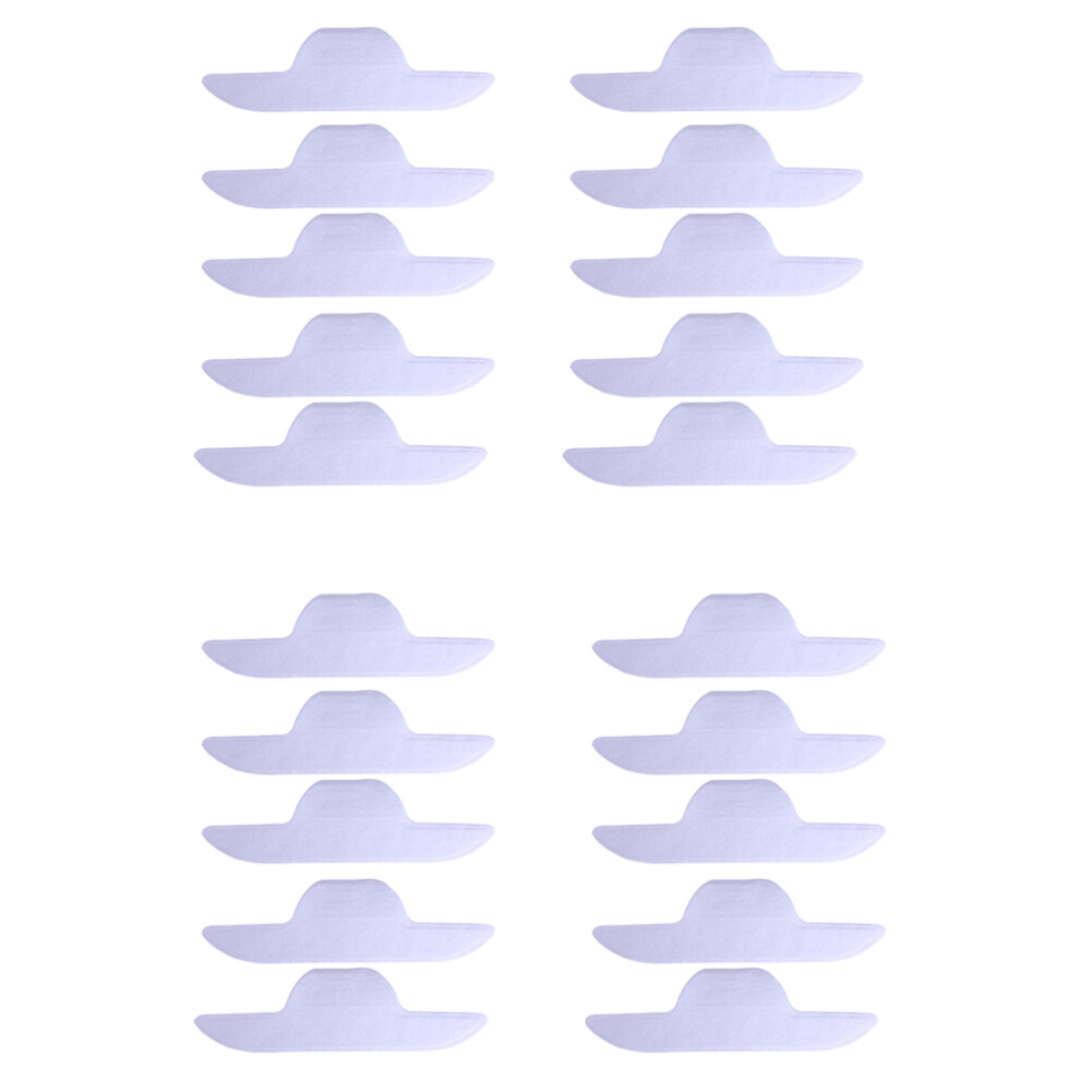 Artibetter White 20Pcs Self-Adhesive Collar Protector Sweat Pads Boat Shape
