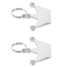 2Pcs Silver Dog Id Tags Durable Zinc Alloy Pet Collar Charms