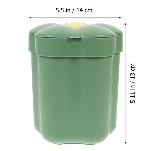 Convenient Green Plastic Trash Bin for Office Bedside Desktop Use 1