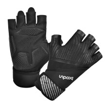1Paire Gants De Haltérophilie Noirs Antichoc Anti-Slip Pour Sports