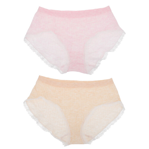 2Pcs Women Cotton Briefs Breathable Full Coverage Assorted Colors