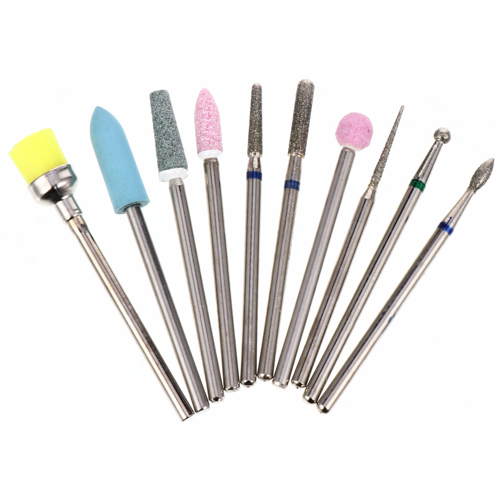 Aboofan 10Pcs Efile Nail Drill Professional Bits Nail Buffing Block Sanding Bands For Drill Sanding Bands