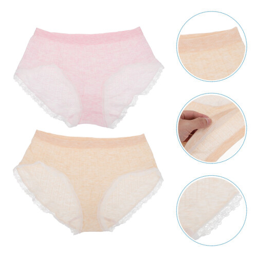 2Pcs Women Cotton Briefs Breathable Full Coverage Assorted Colors 1
