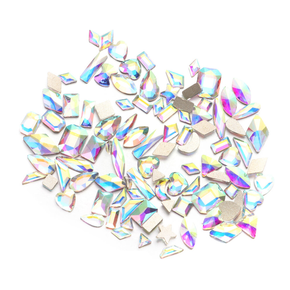 Villcase 100Pcs Assorted Color Nail Art Rhinestones Diy Manicure Charm Stickers