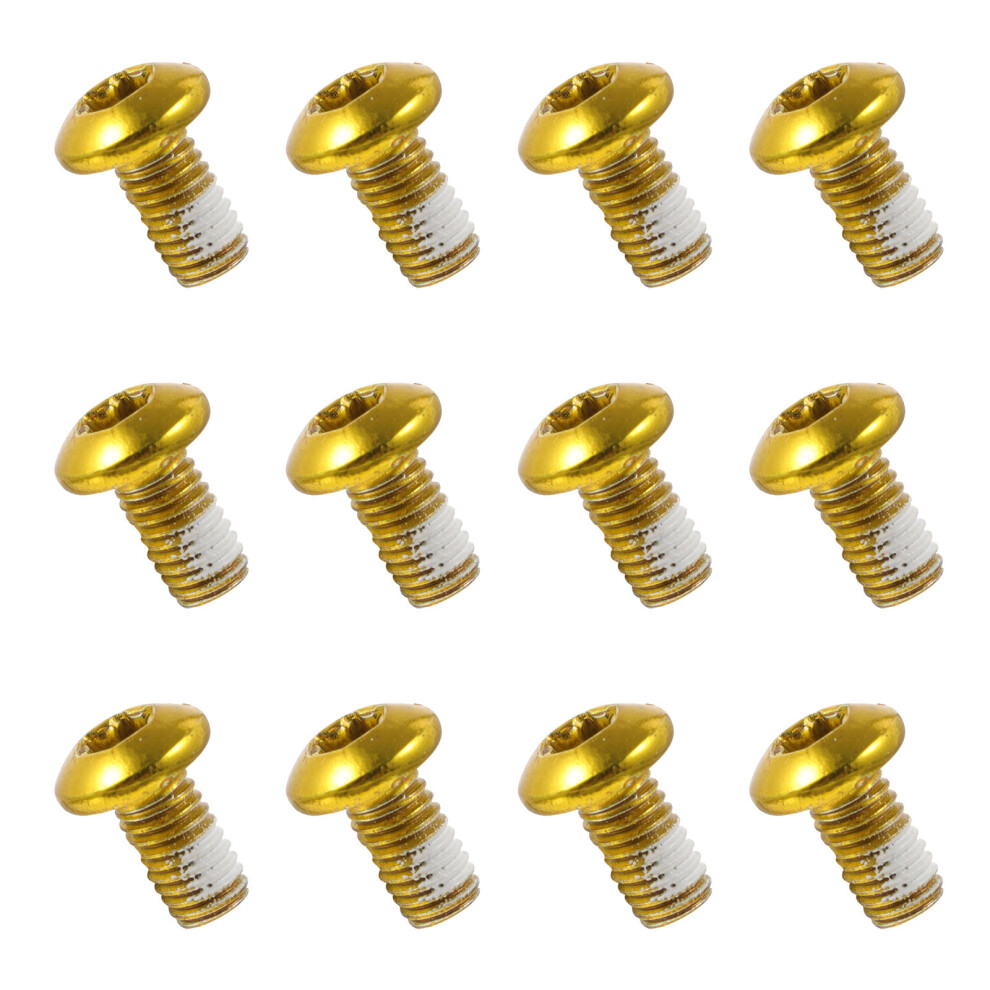 12Pcs Golden Bike Disc Rotor Bolts Alloy Steel Durable Brake Screws 3072513964633