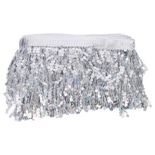 Decorative Tassel Trim Silver 1 Set 354x6in Polyester