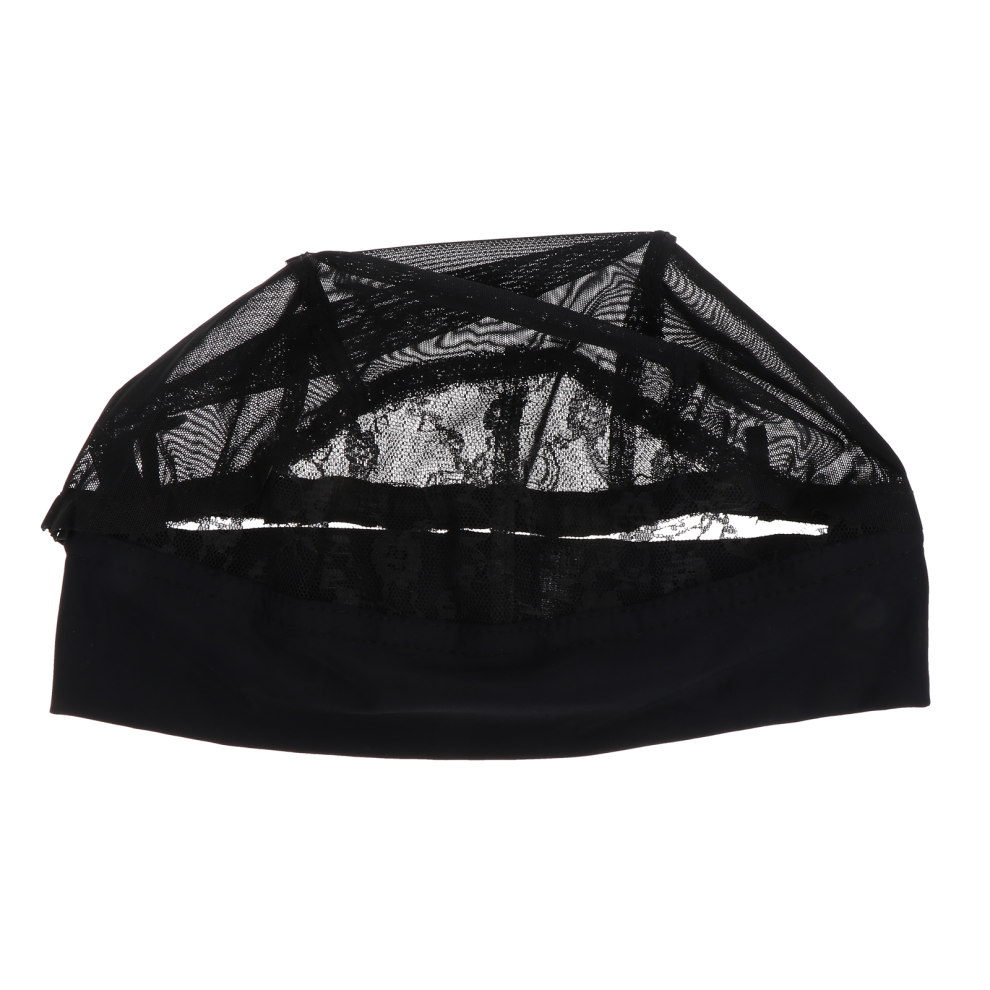 Artibetter Unisex Black 8Pcs Stretchy Elastic Wig Hair Net Lace Mesh Cap For Wig Making