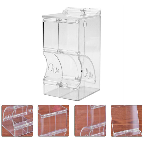 1Pc Clear Plastic Pet Feeder Feeding Bowl for Hamster Rabbit Squirrel 2