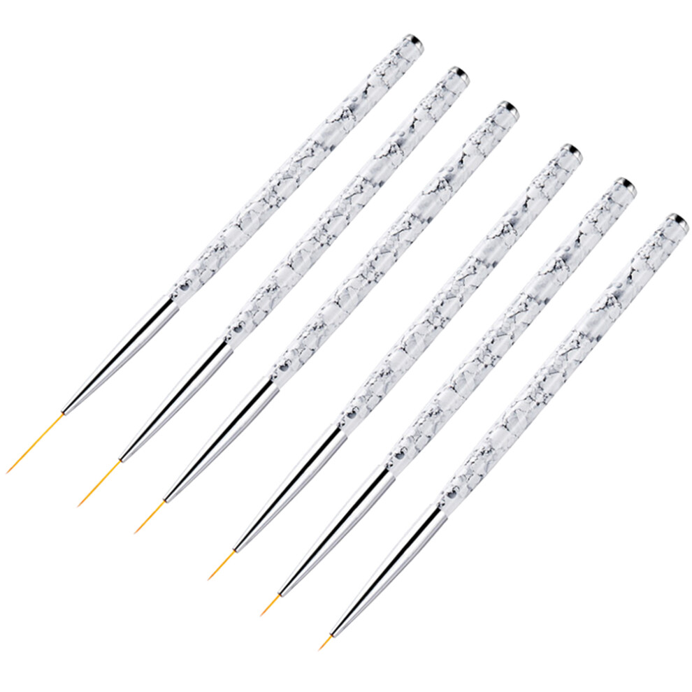 Solustre Silver 3Pcs Nail Brush Set Nylon Bristle Nail Art Tools For Precision