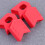 Raindrops Chain Wheel Crankset Cover Silicone Red 4pcs/Set 5