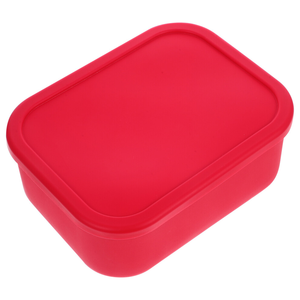 Solustre Red Silicone Freezer Food Containers Baby Storage Boxes With Lids