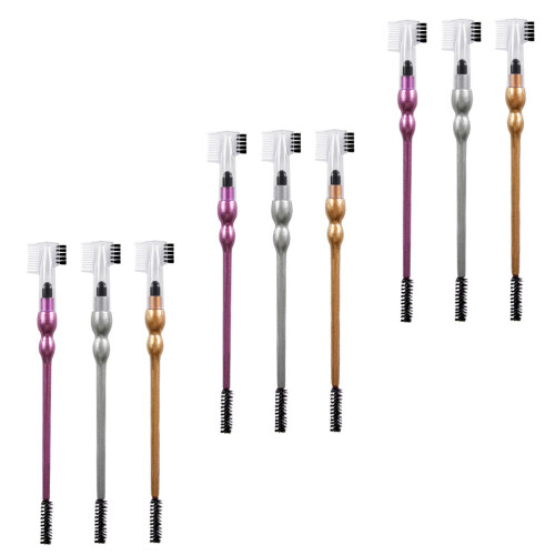9Pcs Dual-Headed Eyebrow Comb and Eyelash Brush Plastic Makeup Tool 1