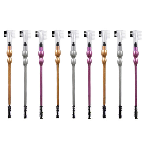 9Pcs Dual-Headed Eyebrow Comb and Eyelash Brush Plastic Makeup Tool