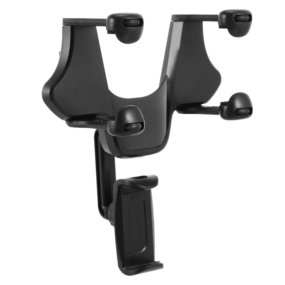 1Pc Durable Plastic Car Rearview Mirror Mobile Phone Holder Black 3072351283071