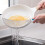 stainless steel spaghetti strainer with plastic handle, blue 9