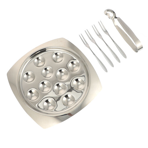 Small Kitchen Utensils Snail Plate 21x21x2cm Silver 2