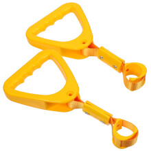 2Pcs Yellow ABS Car Handle Rings Warning Straps for Cars Trains Bus