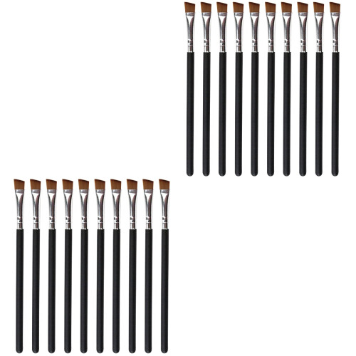 20Pcs Portable Black Wooden Eyebrow Combs Makeup Tools for Home Use 2
