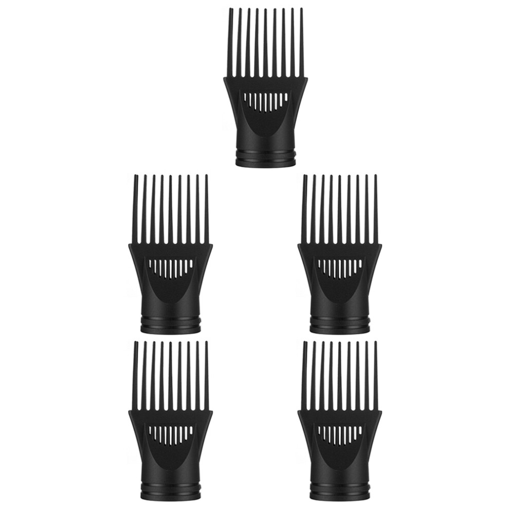 Aboofan Black 5Pcs Plastic Hair Dryer Comb Attachment Universal Nozzle Tool