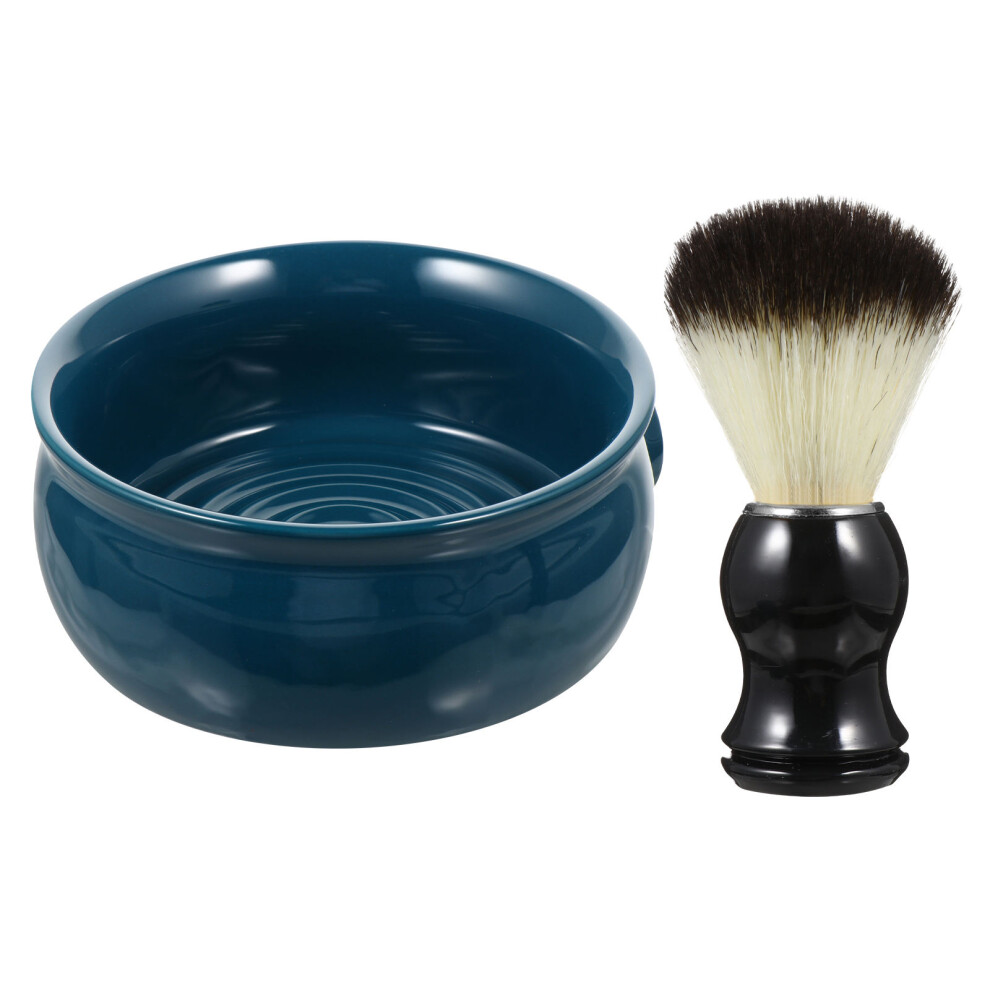 Photos - Beard & Moustache Care 2Pcs Grooming Shaving Kit Ceramic Soap Bowl and Soft Beard Brush