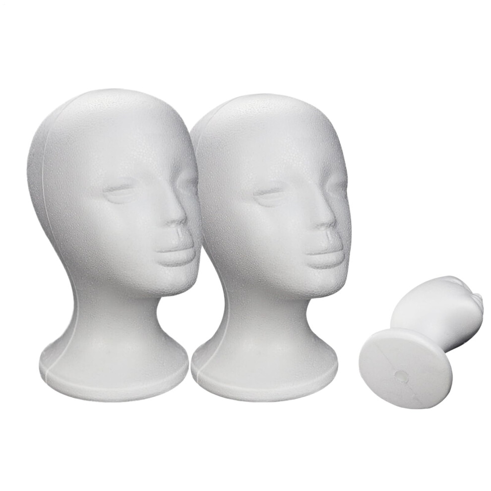 Unisex Female Foam Mannequin Head 2 Pack For Wigs Display And Styling, Durable Smooth Surface