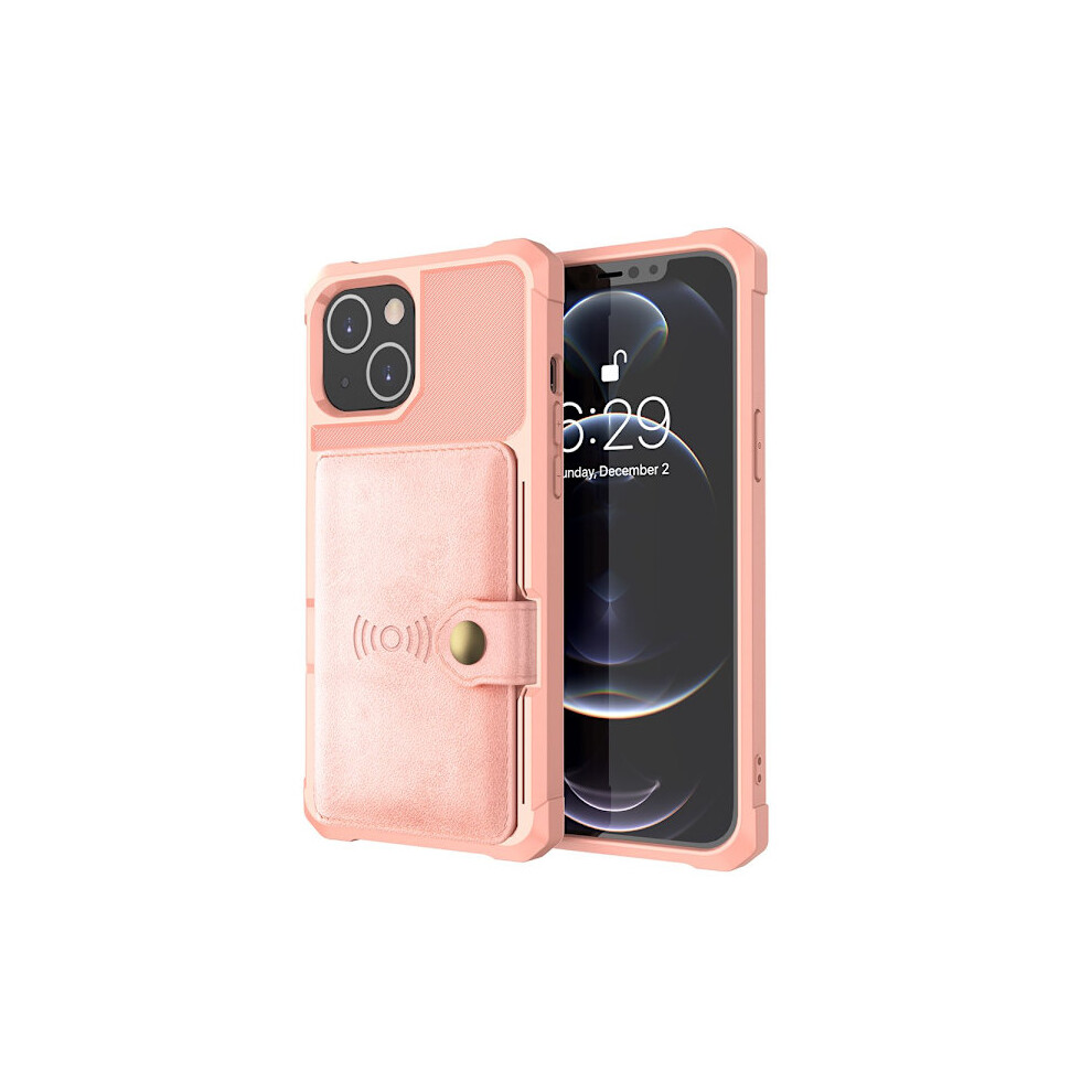 Compatible With Iphone 13 - Case With Card Holder Rose Gold 9180479546436