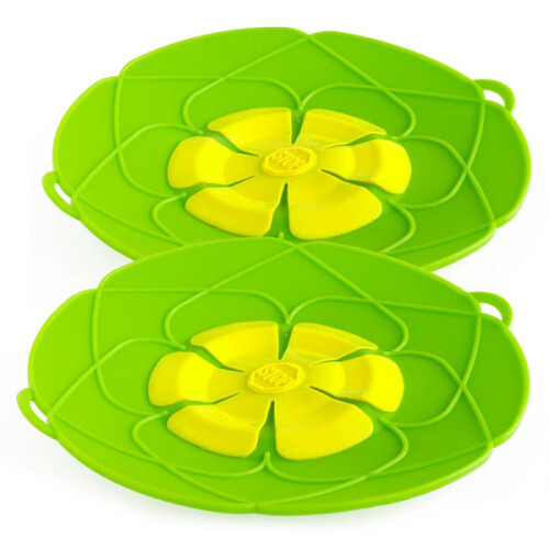 2-pack Silicone Cooking Lid / Multi Lid - Multiple Colors Green