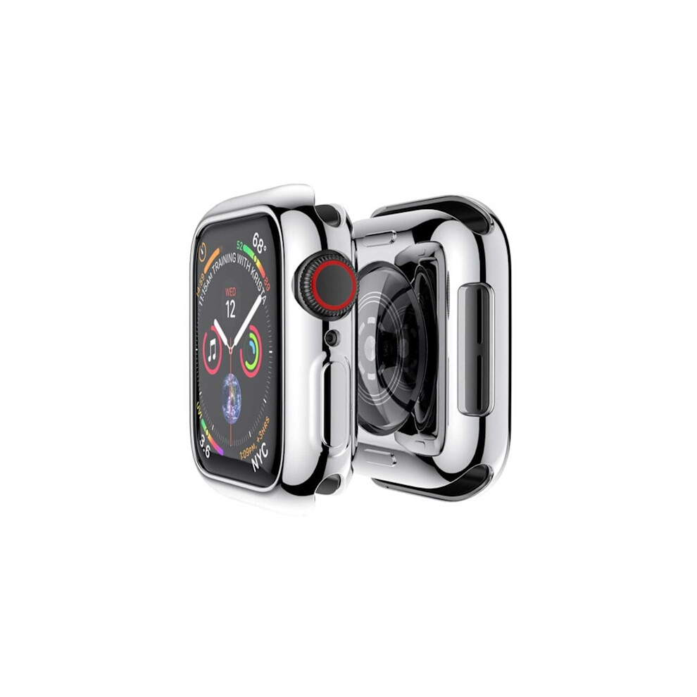 Full Coverage Compatible With Apple Watchwith Apple Watch 4/5/6/Se Case Screen Protector 44Mm Silver 9180479546764
