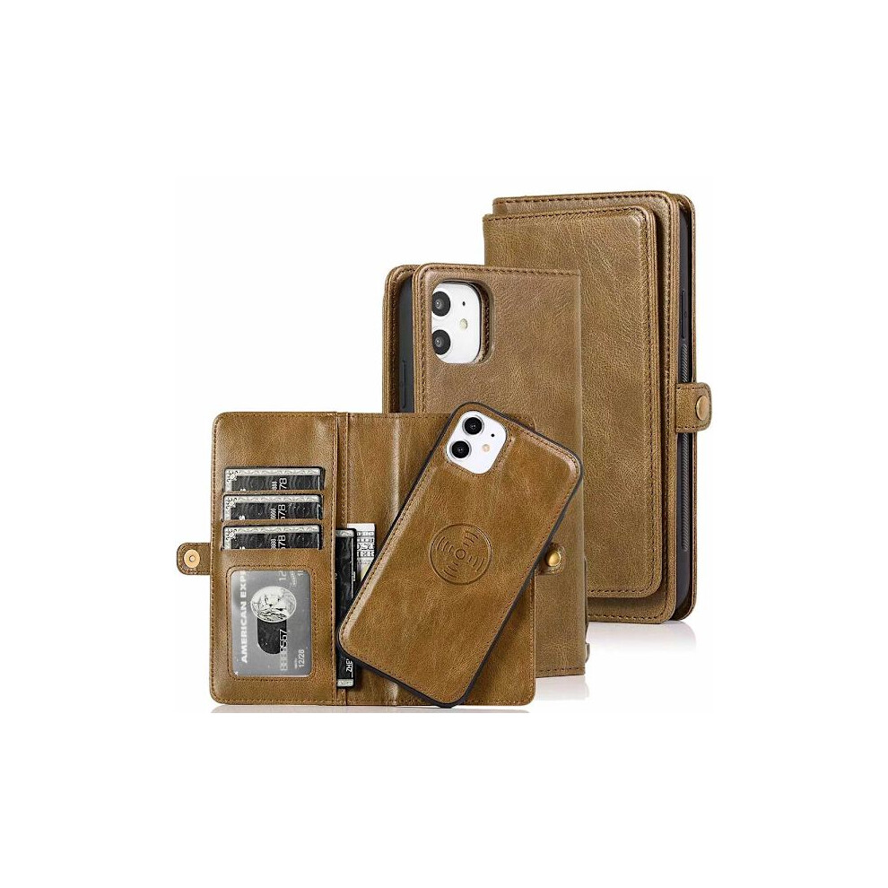 Compatible With Iphone 11 - Wallet Case Brown 9180479546542