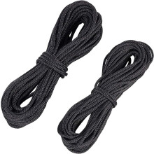 PandaHall 30m Solid Braid Nylon Utility Rope - Black Multipurpose Rope for Commercial Applications Anchors Crafts 3mm/5mm