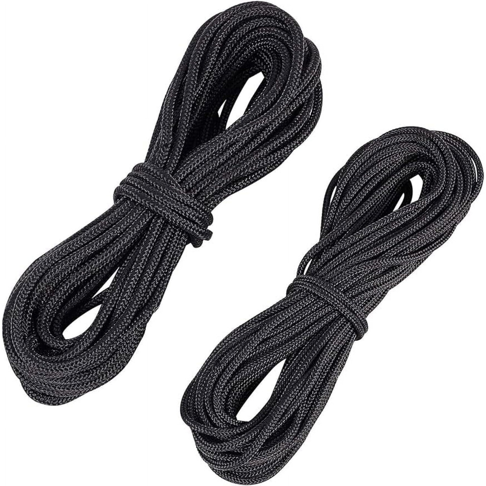 Pandahall 30M Solid Braid Nylon Utility Rope - Black Multipurpose Rope For Commercial Applications Anchors Crafts 3Mm/5Mm 9180479546924
