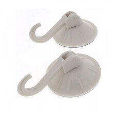 Hook with Suction Cup - Suction Cup Hook - Hanger - Up to 2 kg White