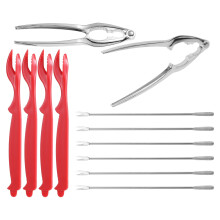 12 Pcs Eating Crab Tool Set The Restaurant Lobster Wine Opener Scissors Nut Cracker Breaker Plastic Stainless Steel