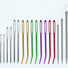 17pcs Large Eye Blunt Needles, Stainless Steel & Aluminum, Compatible with Wool Yarn, for Sewing, Knitting, Darning, Tapestry, Crochet Projects