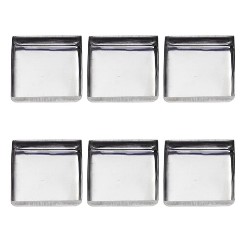 60Pcs Square Metal Pans for Eyeshadow DIY Powder Blusher Silver