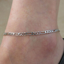 Approx Unisex Figaro Link Gold&Silver Chain Alloy Foot Ankle Bracelet Jewelry Anklet SILVER