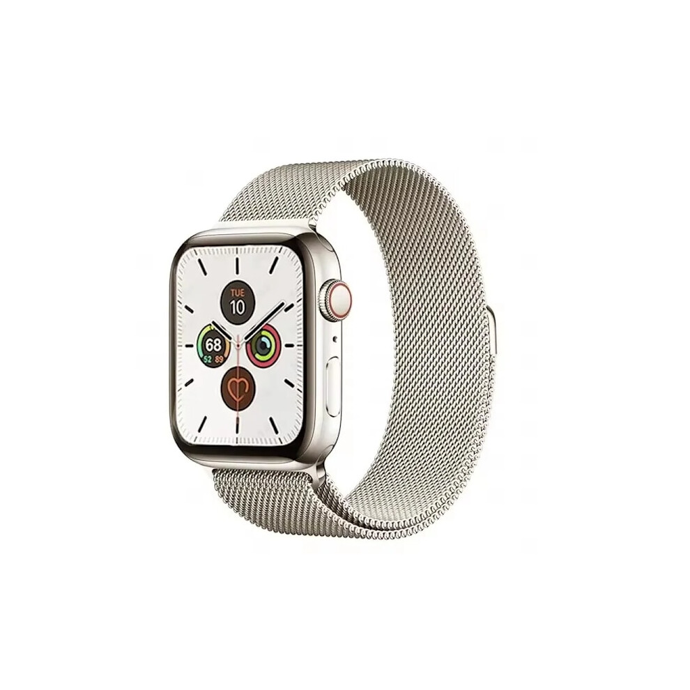 Metal Milanese Loop Armband Fã¶R Compatible With Apple Smartwatch Iwatch Ultra 2 46Mm Series 10 9 8 7 6 5 49 41 40 44 42 Starlight 38 40 41 S10-42Mm 9170372891153