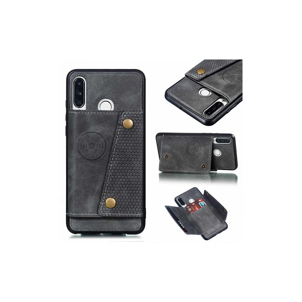Rugged Protective Case With Card Slot - Compatible With Huawei P30 Lite Grey 9170372891320