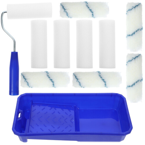 1Set Small Paint Roller Kit Plastic Frame for Precise Wall Painting