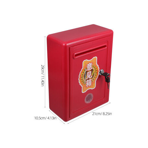 Mailbox Wall Mounted Red Plastic 1pcs 2