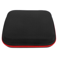 Zwarte Eva Opberghoes Powerbank Koptelefoon USB Kabels Reis