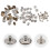 100Pcs Silver Metal Jeans Buttons Durable Adjustable Snap Fasteners 10