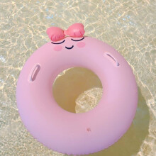 Pink Baby Swim Ring with Safety Seat, AntiTipping Armpit Support, Cute Cartoon Toddler Pool Float