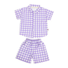 1Set Stylish Purple Baby Boy Clothes Cotton Short Sleeve Summer Set